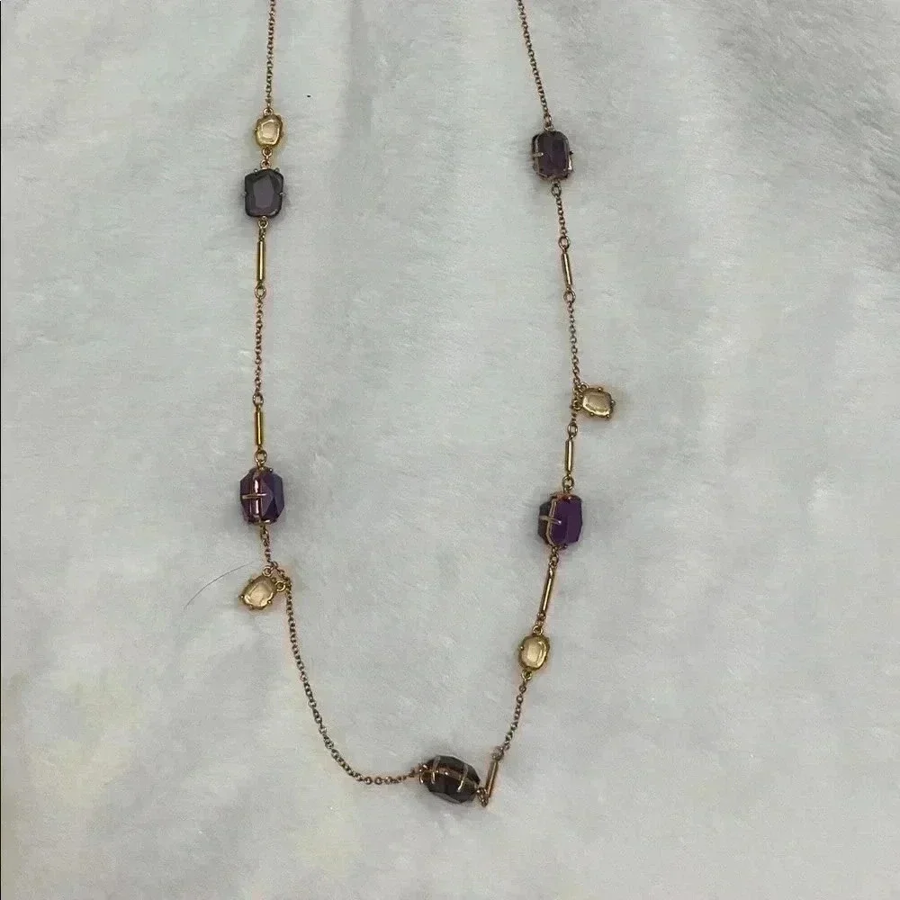 Kate Spade Purple and Yellow Stone Necklace